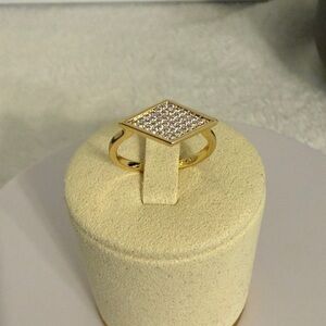 Elegant Gold plated over Brass Cubic Zirconia Women's Ring Size 6
